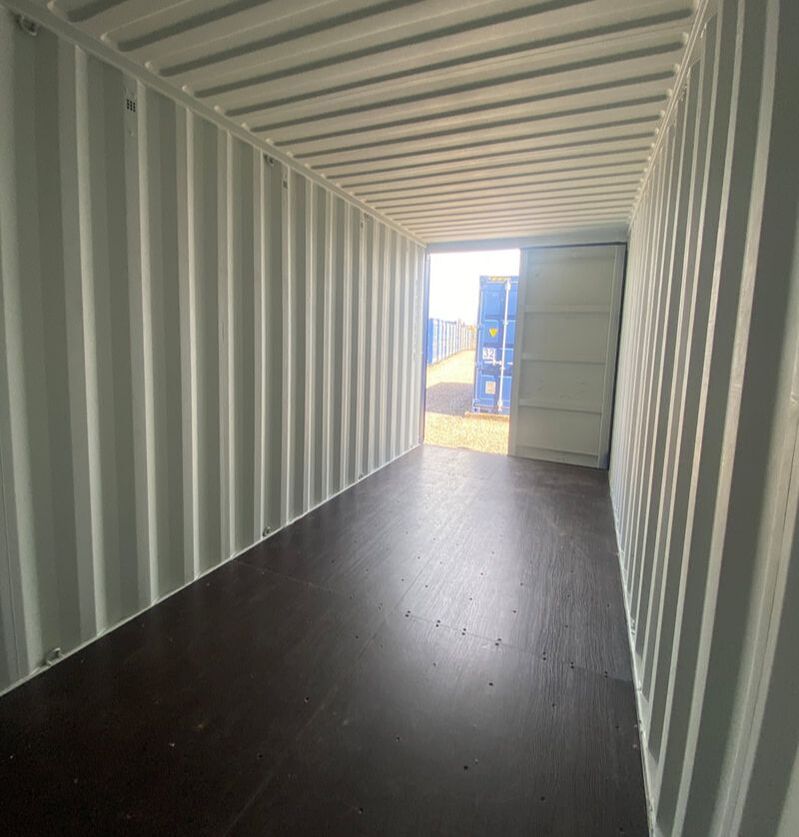 storage shipping container showing the inside