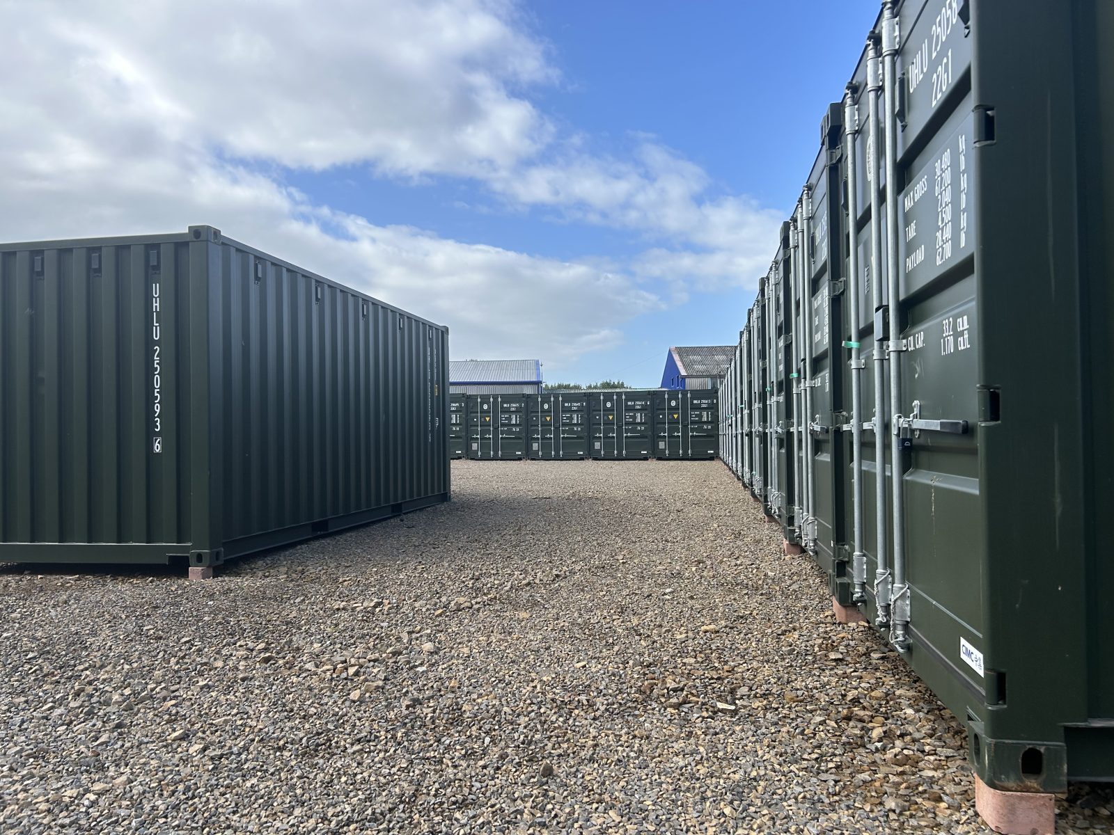 Lovely looking green self storage units