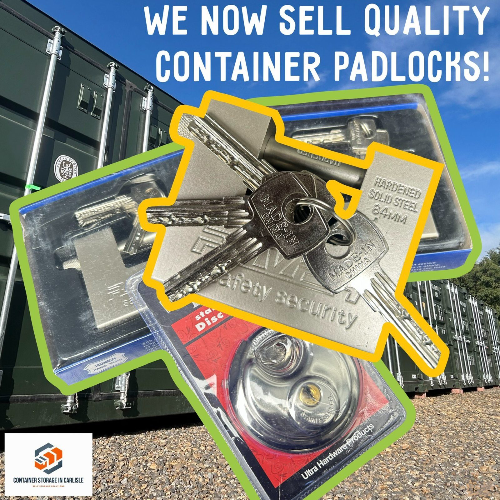A range of padlocks for your storage unit