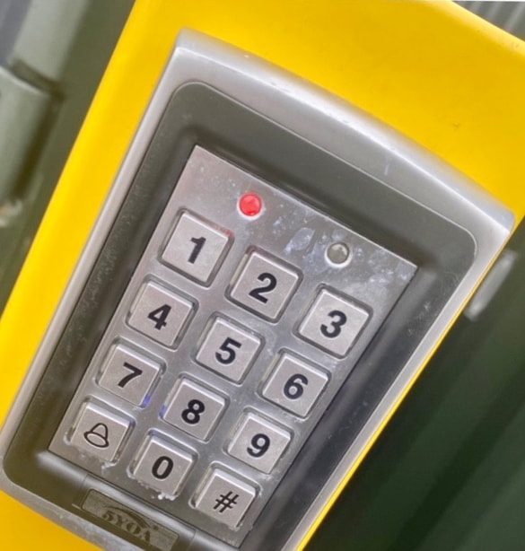 keypad entry at storage entrance