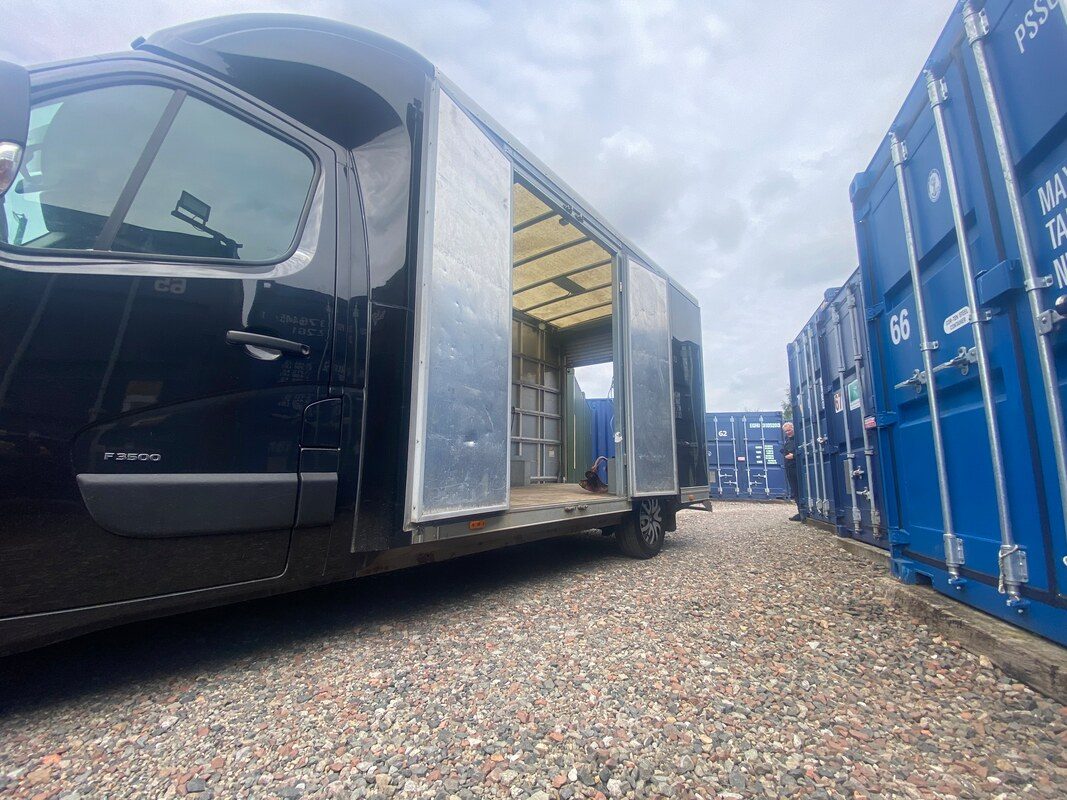 removal van on storage facility