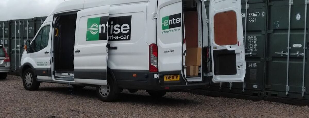 Removal van unloading into storage facility at carlisle