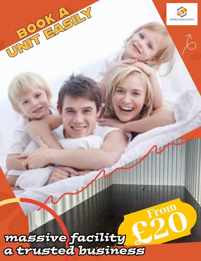 happy family getting ready to book self storage