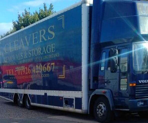 a removals vehicle on a storage facility