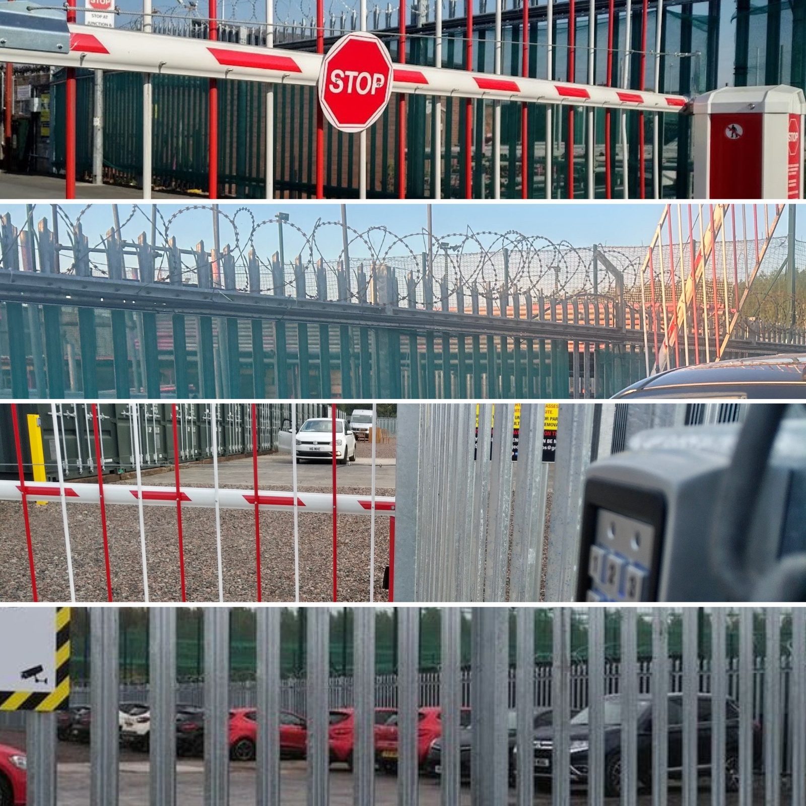 montage of security fencing and barriers