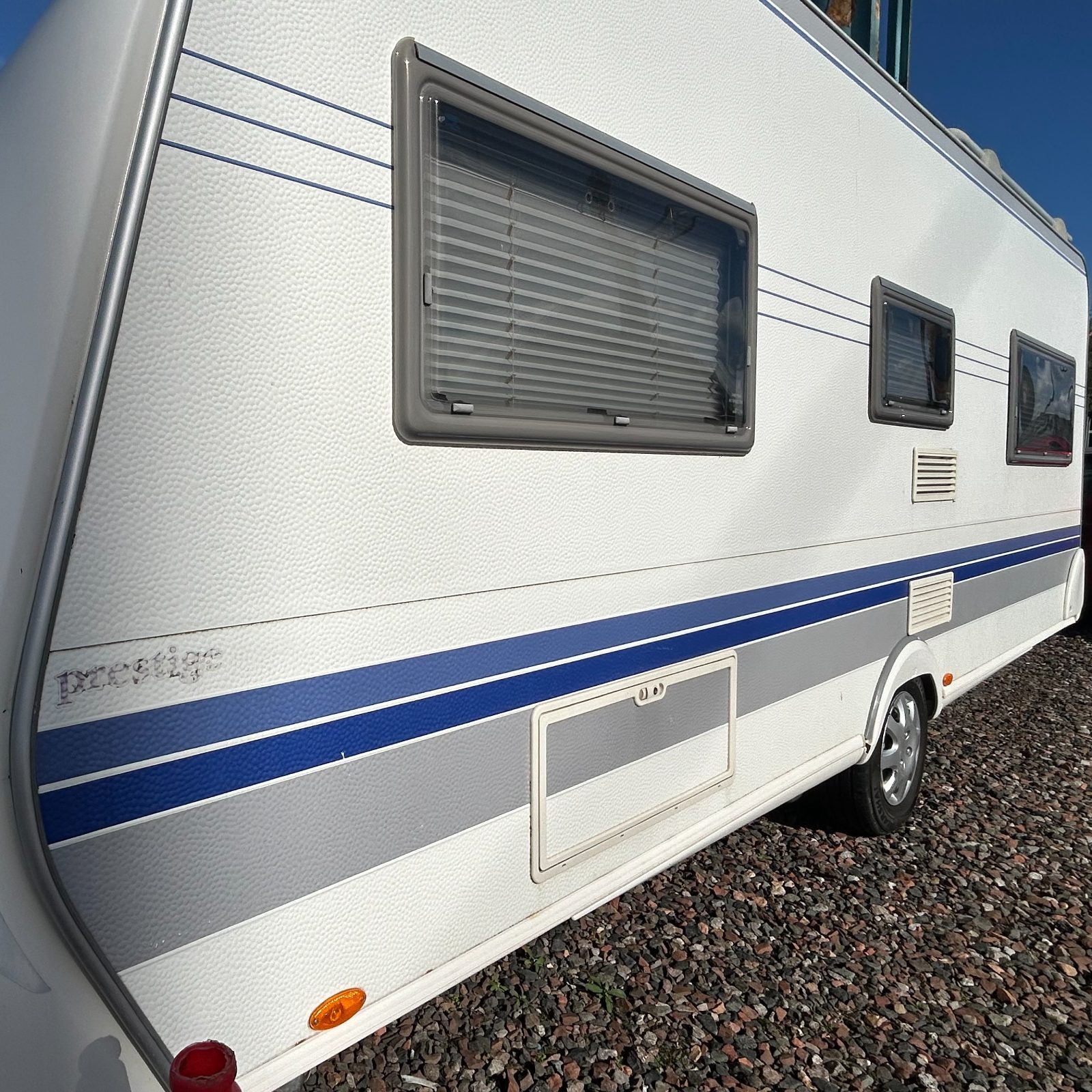 caravan parked on a storage facility