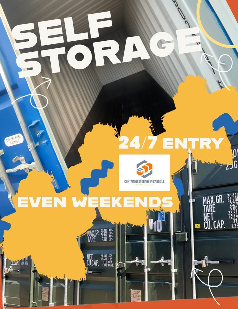 large interior of a storage unit and exterior of storage units for self storage