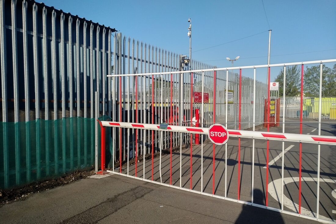 security barrier controlling access to the storage site