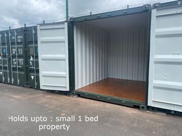 10 foot ISO shipping container with doors open