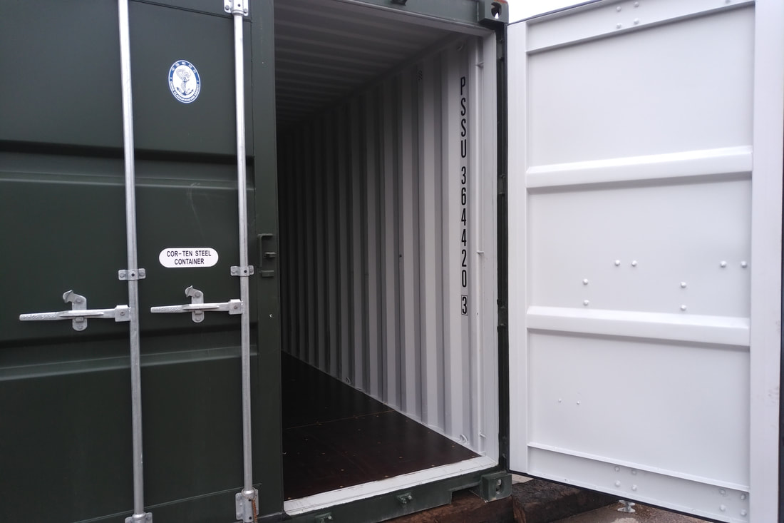 an open shipping container