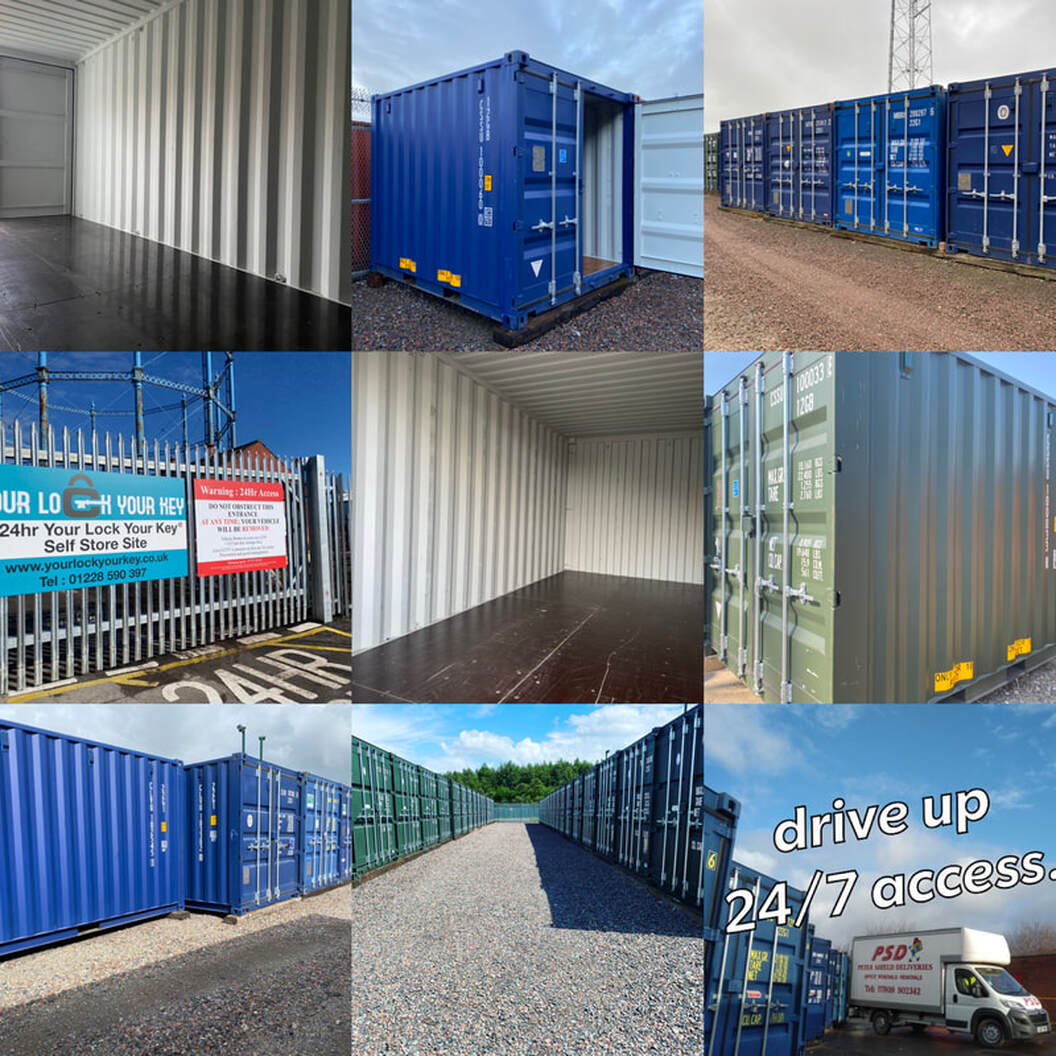 different sized shipping containers